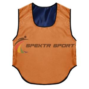 Купить Манишка футбольная двусторонняя Spektr Sport оранжево-синяя, р. 36-40 в Тавде 