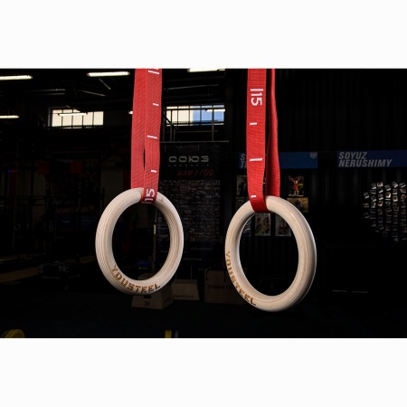 Купить Кольца гимнастические 32 мм красные стропы в Тавде 